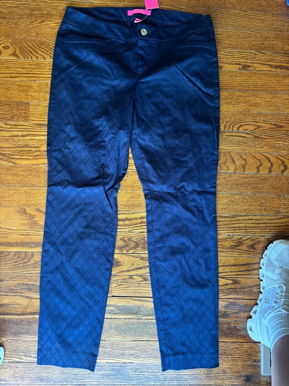 Lilly Pulitzer Midnight Navy Textured Skinny Ankle Pants